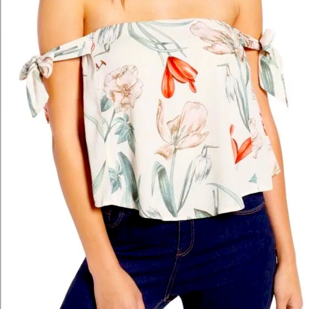 NWT Astr the label off the shoulder blouse